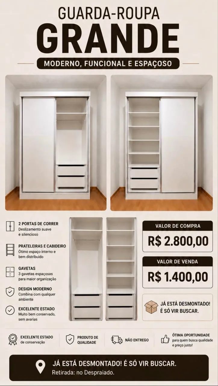 Guarda roupa grande