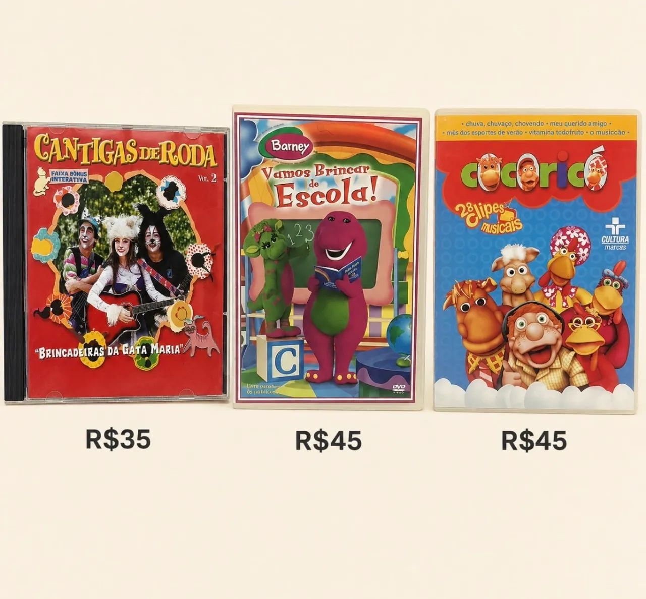 CD E DVDS INFANTIS ORIGINAIS - COCORICÓ, BARNEY E GATA MARIA - Foto 5