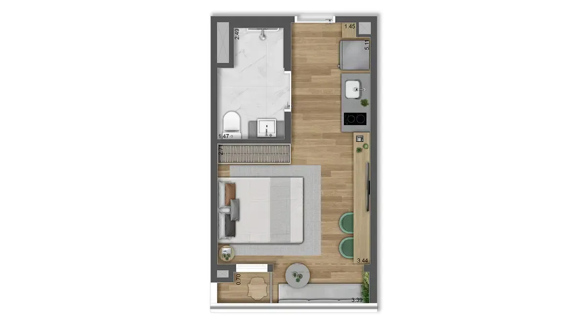PLANTA 22m²