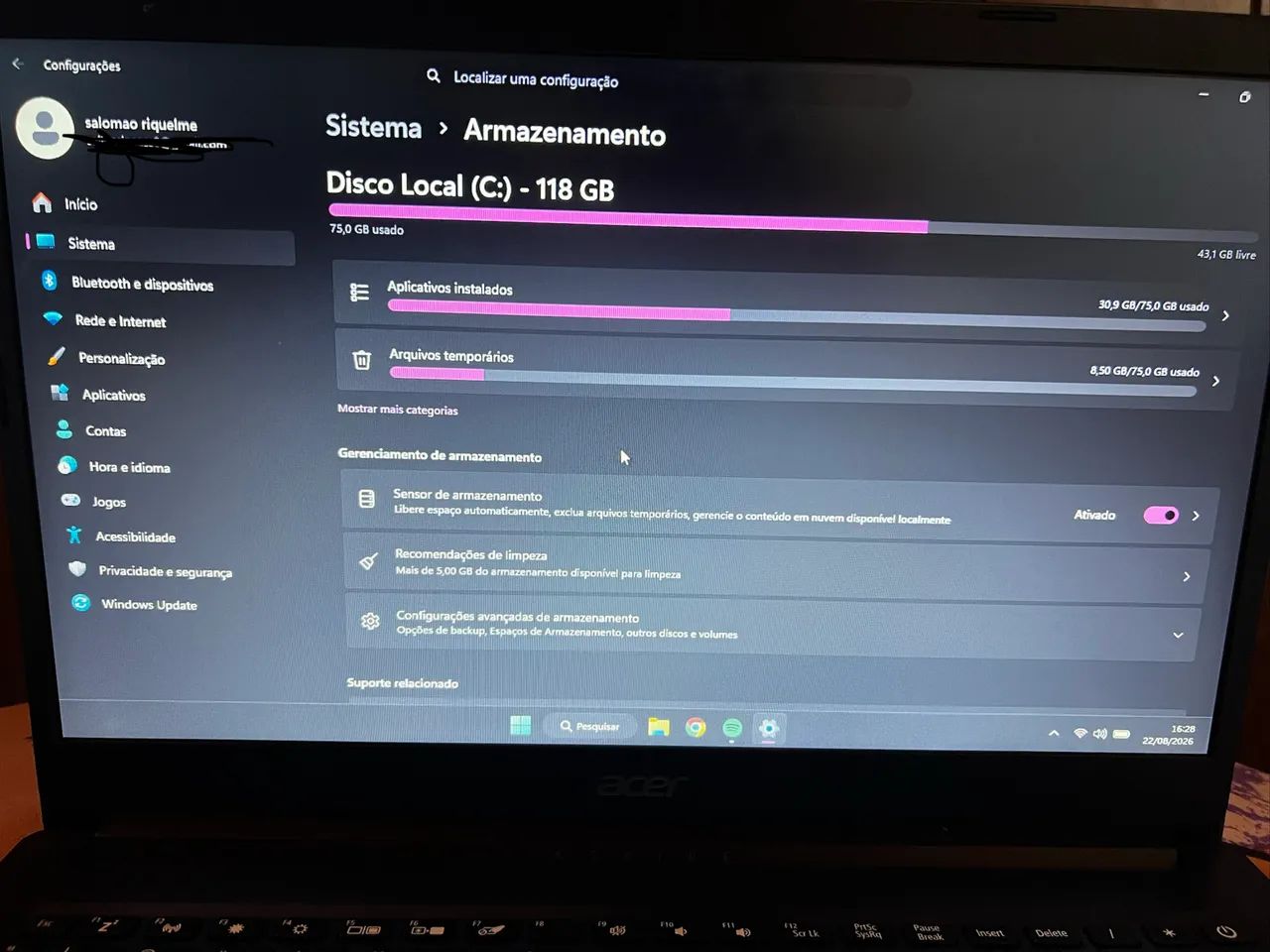 nootebook acer aspire 3