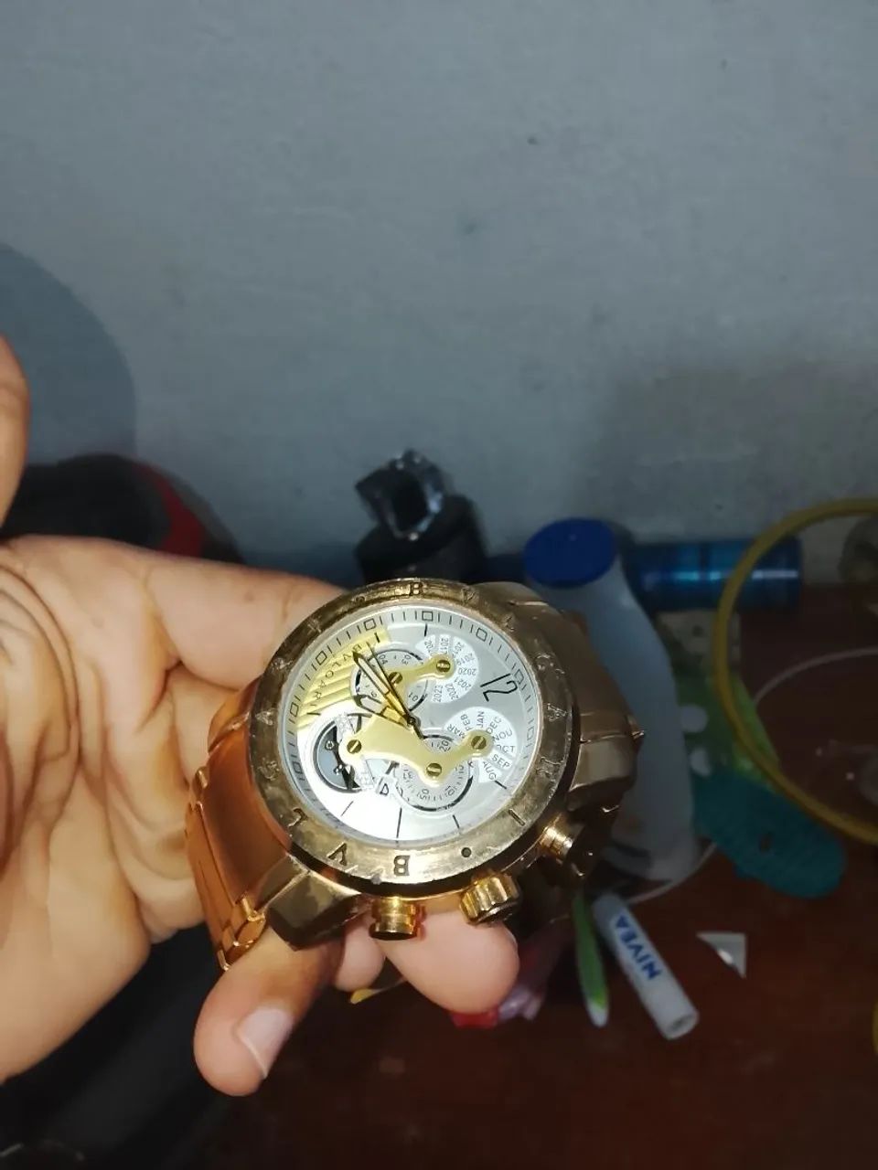 ? RELÓGIO ESTILO BVLGARI ? MODELO DOURADO