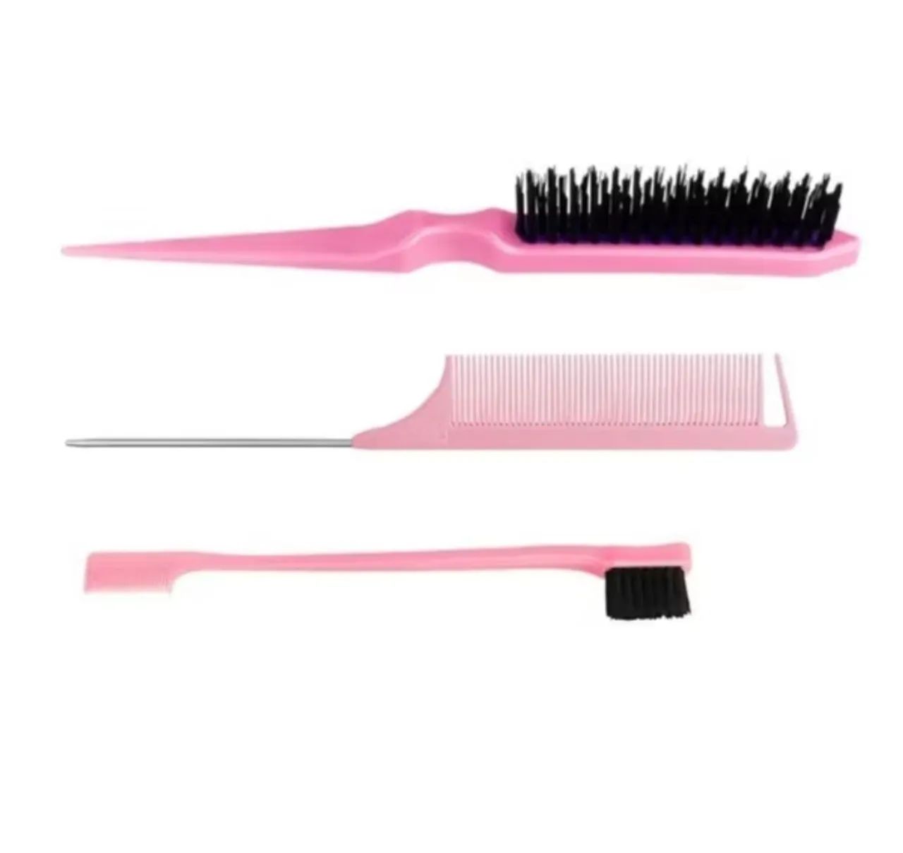 Kit Escova e Pentes Profissionais para Cabelo - 3 Peças - Foto 2