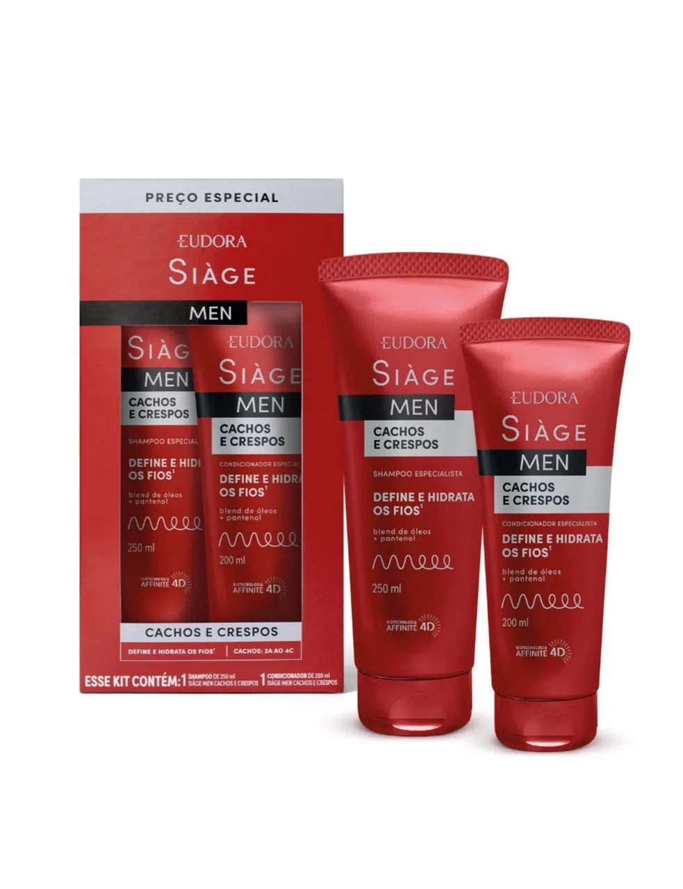 Kit eudora siage men cachos e crespos 