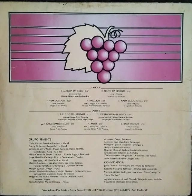 Lp Disco de Vinil Gospel Evangélico Grupo Semente - Fruto Da Semente - raro - Foto 2