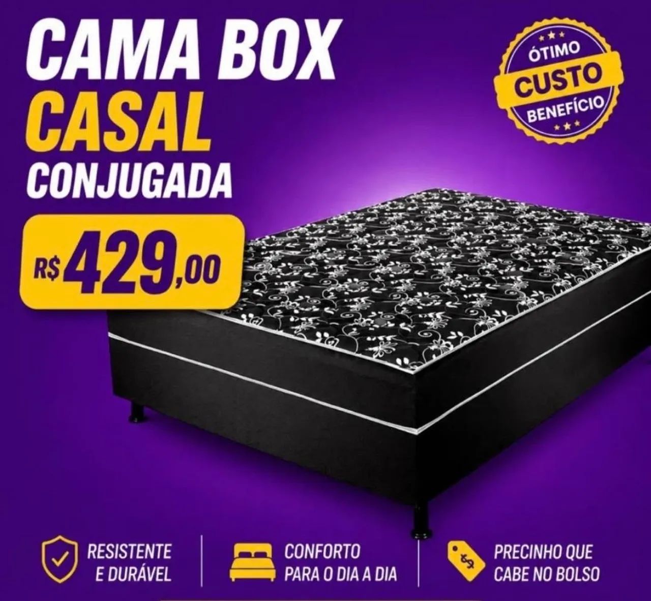 Vendo cama box de casal - NOVA 
