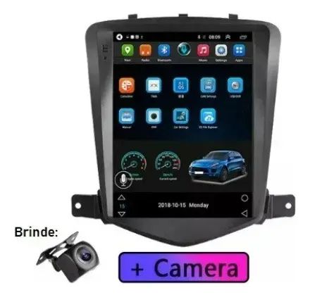 Central Multimidia Tesla Android 10 Cruze Lt Ltz 2010 2015 + CAMERA DE RÉ - Foto 2