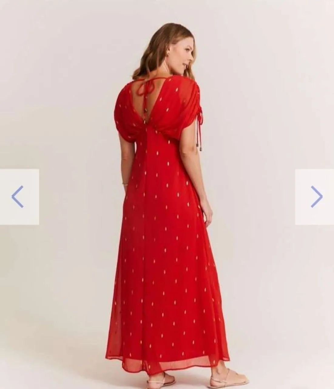 Vestido Longo Foil Vermelho Zinzane M  - Foto 4