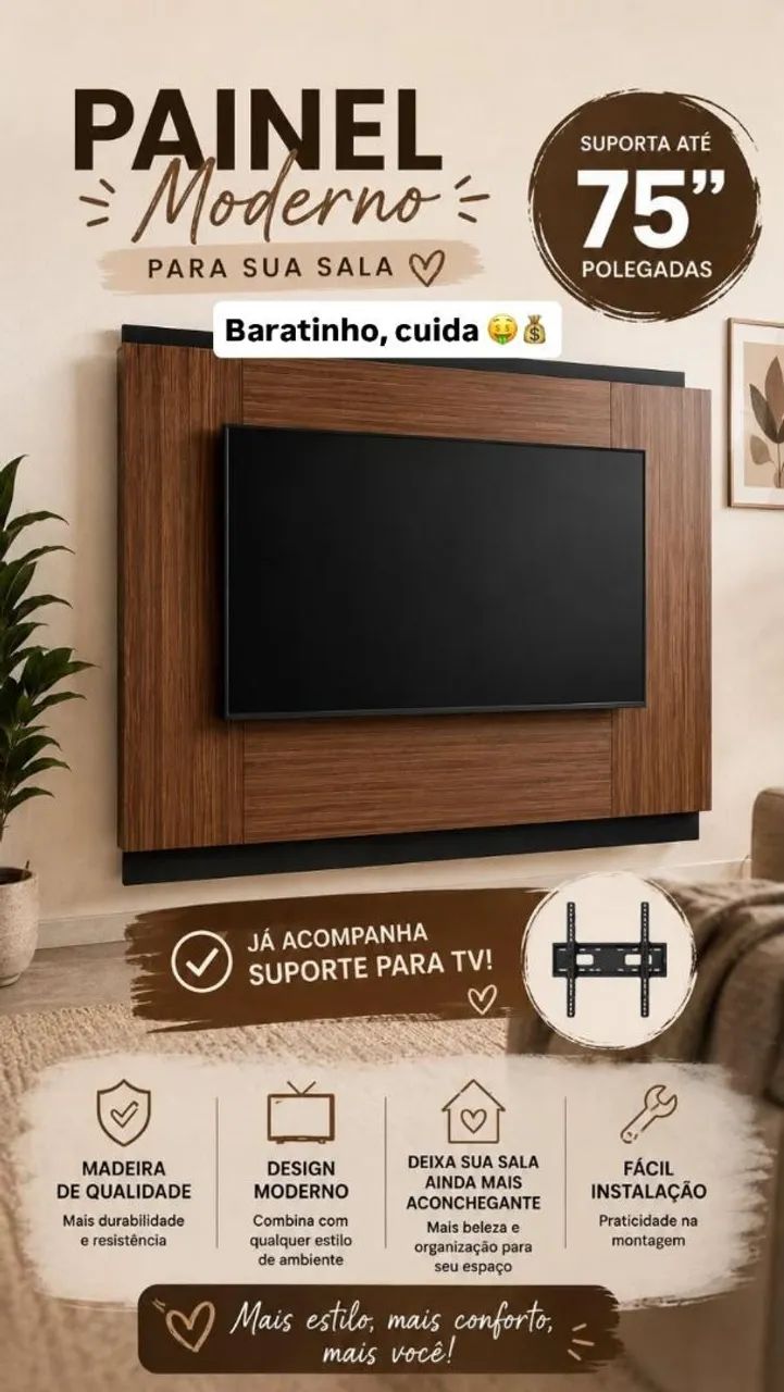 Painel já com suporte para tv 