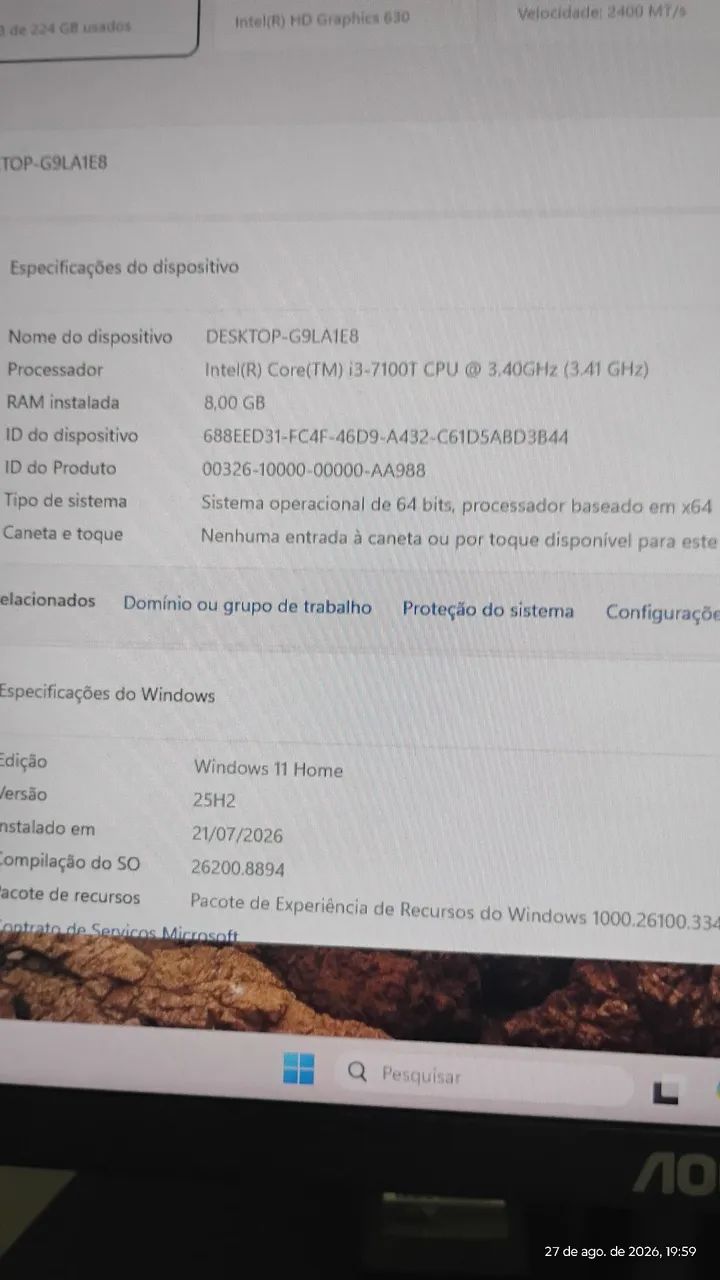 CPU windows 11 i3 -7100T com SSD  - Foto 5