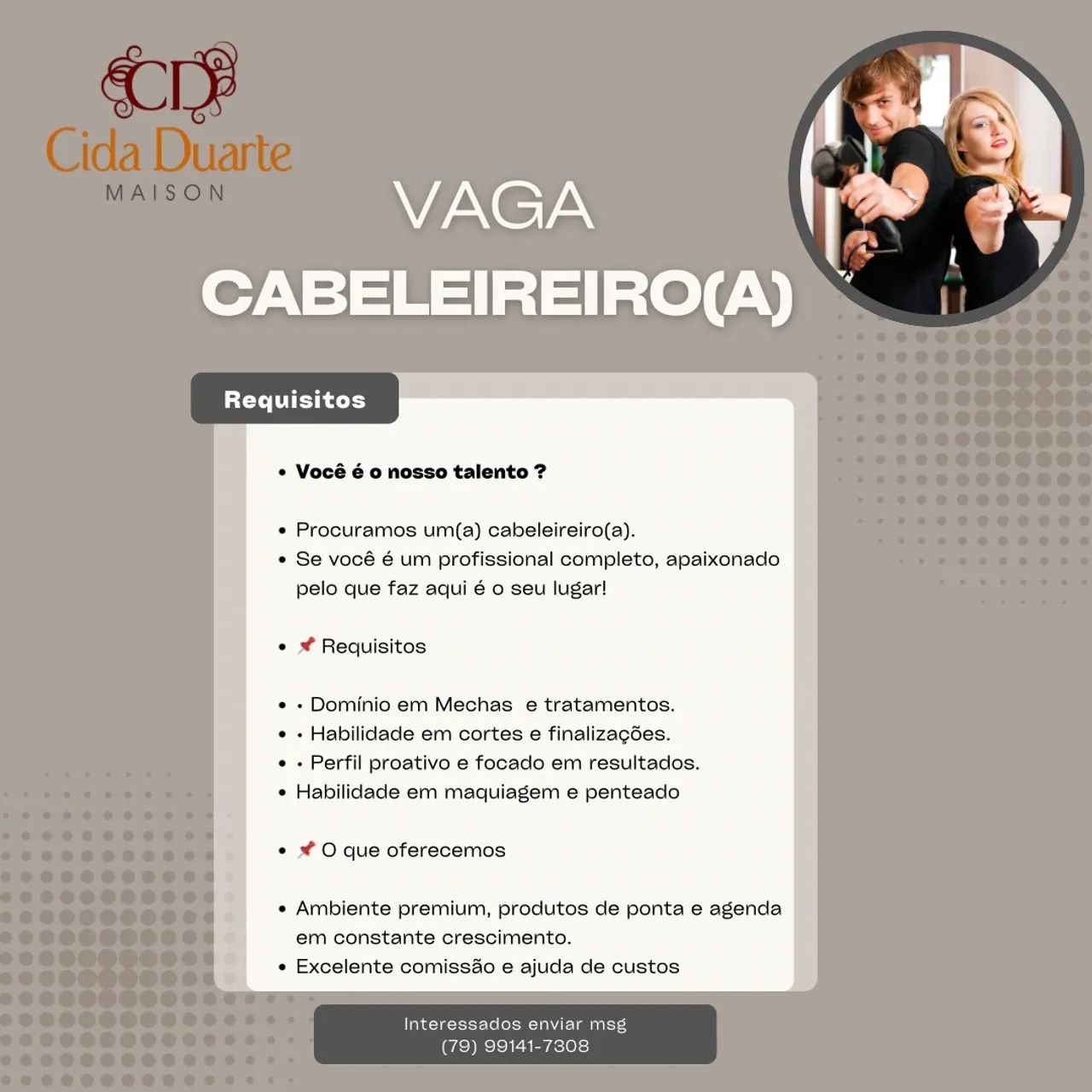 Precisa-se de cabeleireiro(a)
