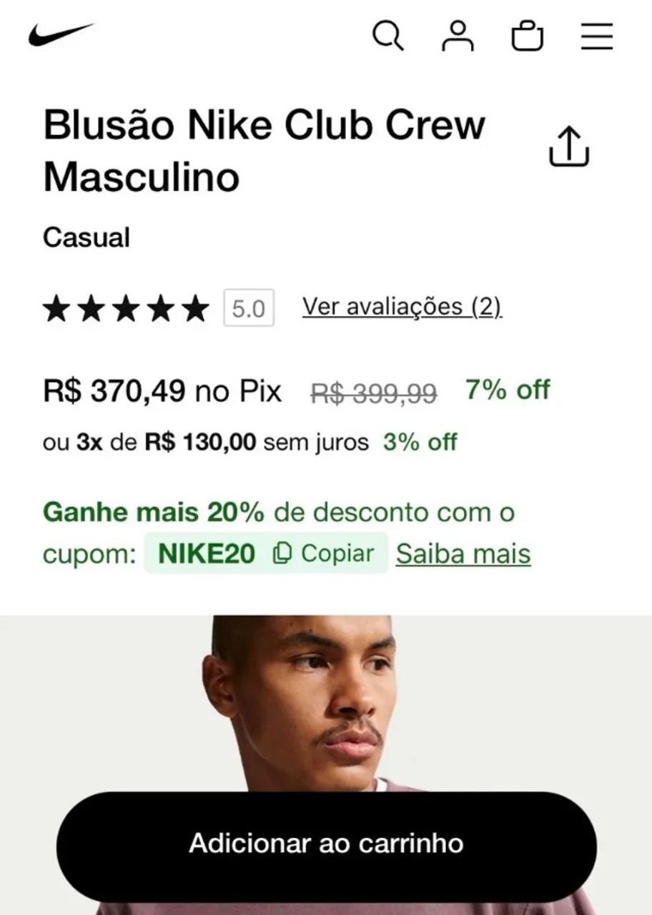 Moletom Nike Club - M - Foto 4