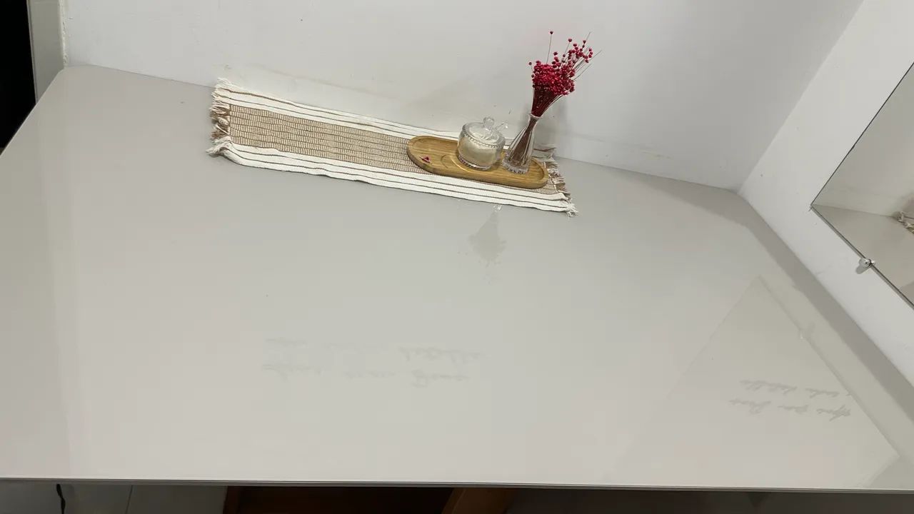 Mesa tampo de vidro 