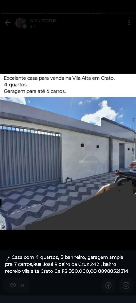 Casa no Crato Ce com 4 quartos 