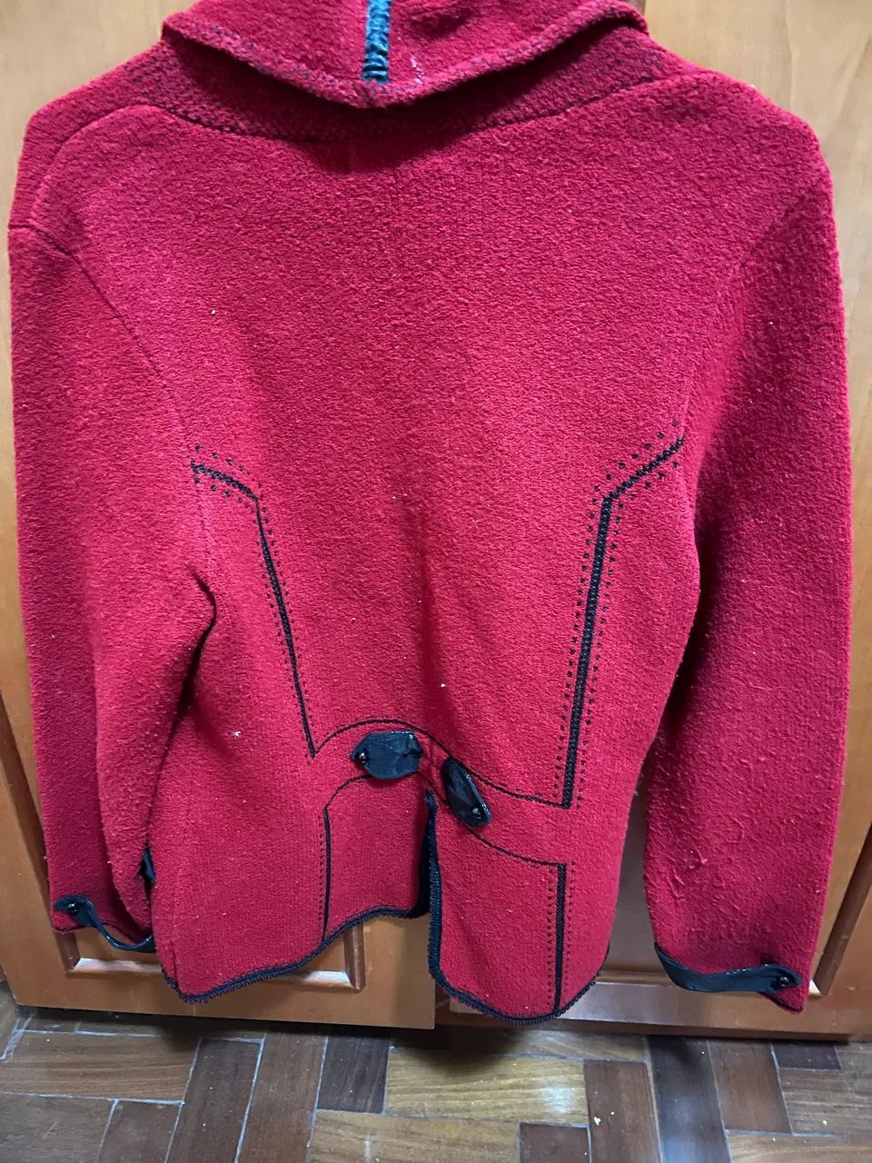 Casaco de lã vermelho super elegante, nunca usado !   - Foto 5