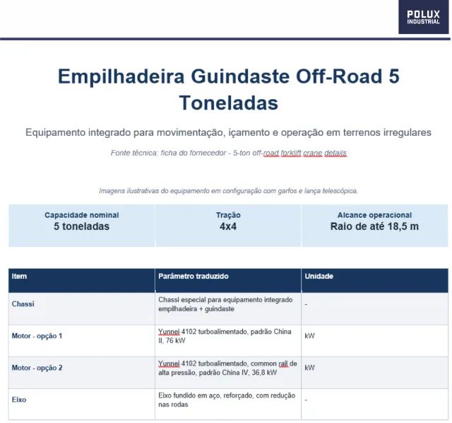 Empilhadeira 5T com munck de 5T - Foto 4