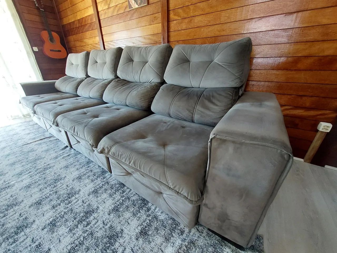 Sofá retrátil reclinável com chaise  - Foto 4