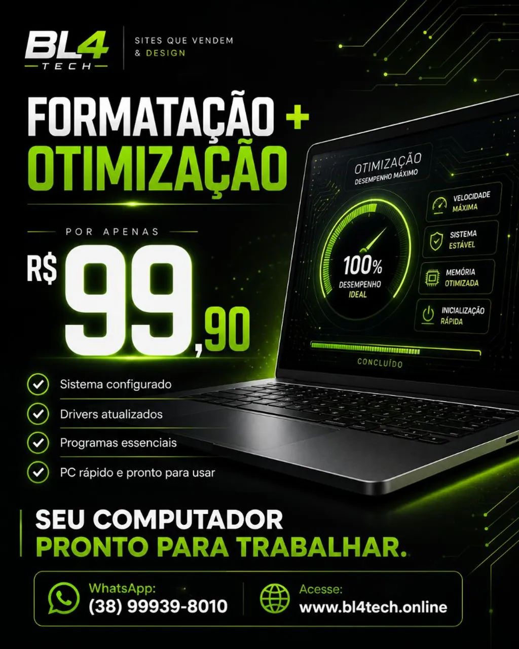 FORMATAÇÃO COMPLETA DE COMPUTADORES 