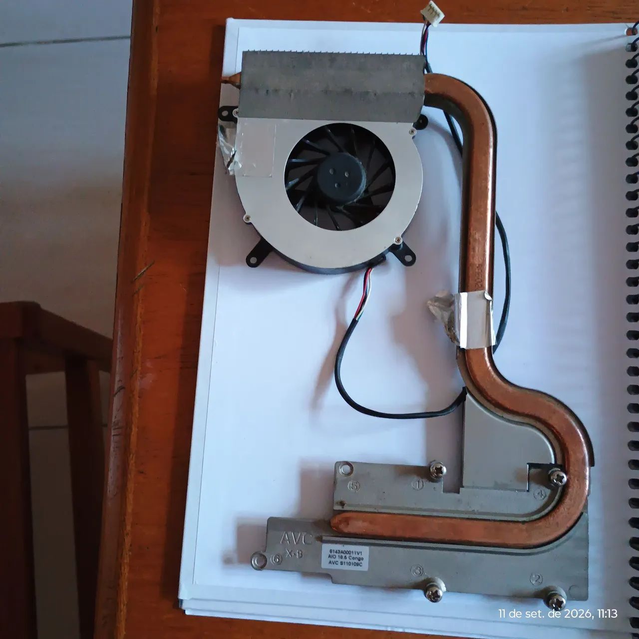 Conjunto Ventoinha e dissipador de cobre 