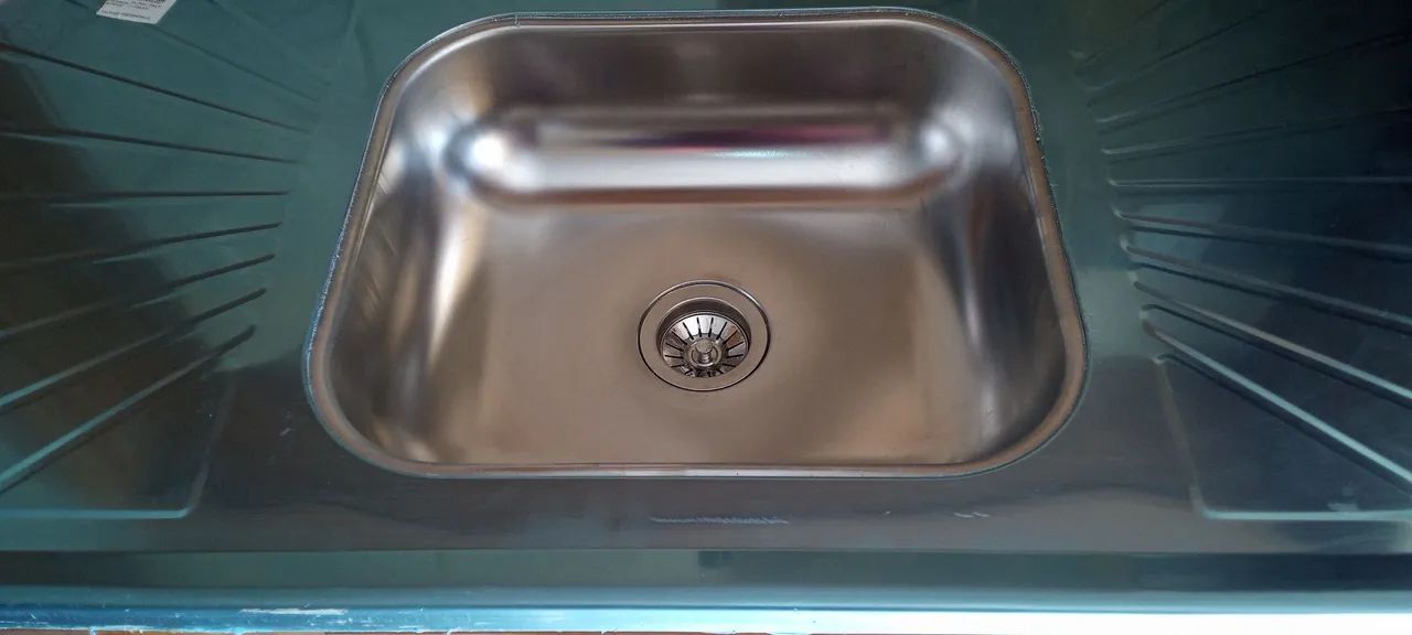 Pia armário de cozinha em aço Inox com válvula - nova / lacrada  - Foto 3