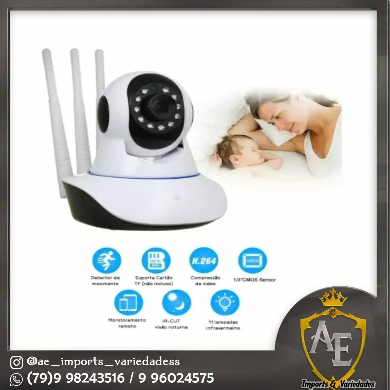 Camera Wi-fi interna visão noturna 