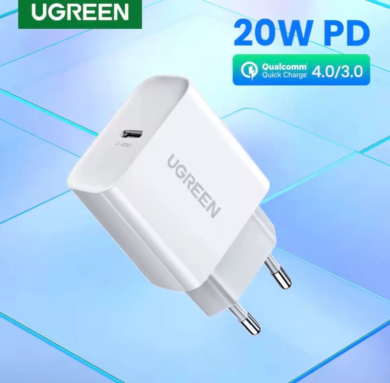 Carregador Ugreen Para IPhone Android Samsung Turbo Fonte USB C