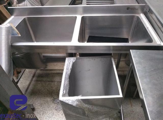 Bancada com duas cubas em inox