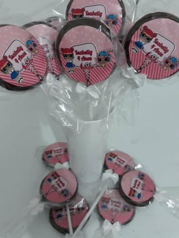 Pirulitos de chocolate R$ 0,90 com adesivo personalizado ENTREGA GRÁTIS