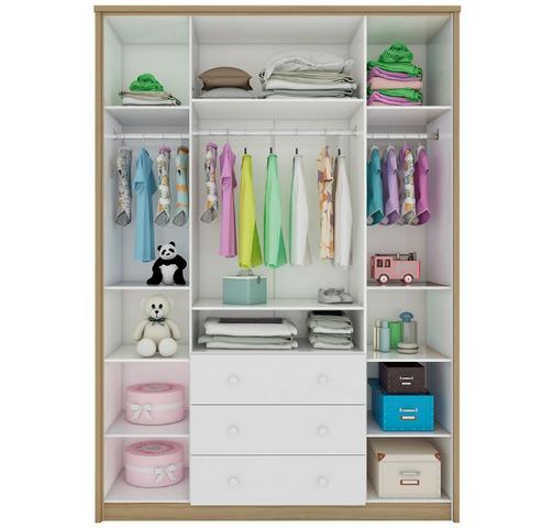 Roupeiro Infantil Guarda Roupas 4 portas 3 gavetas - Mila *NOVO* ShopMix Móveis - Foto 3