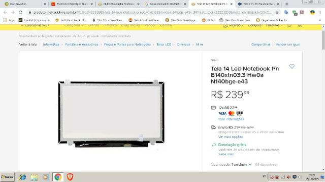 Tela 14 Led Notebook Pn B140xtn03.3 Hw0a N140bge-e43