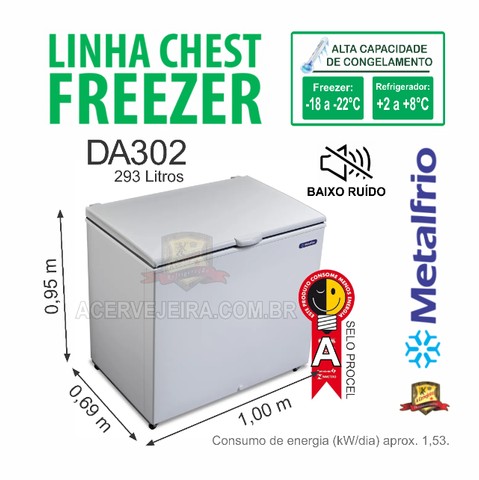 Freezer Horizontal 2 Tampas Da302 Da420 Da550 Metalfrio - Foto 2