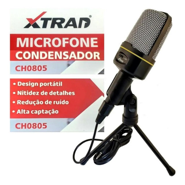 Microfone Condensador Profissional P2 Com Tripé Para Celular e PC - Foto 2