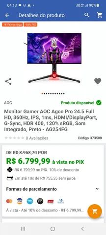 Monitor AOC AGON PRO 24.5 AG254FG IPS FHD 360Hz G-Sync 1ms