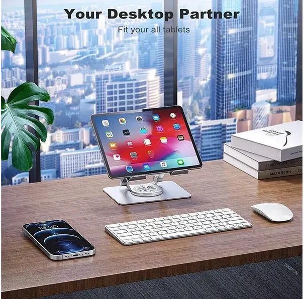 Suporte ajustável de alumínio Tablet giratório - Foto 5