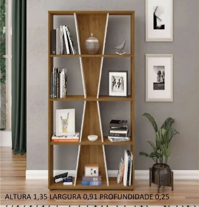 Estante de livros com design moderno e funcional - Foto 3