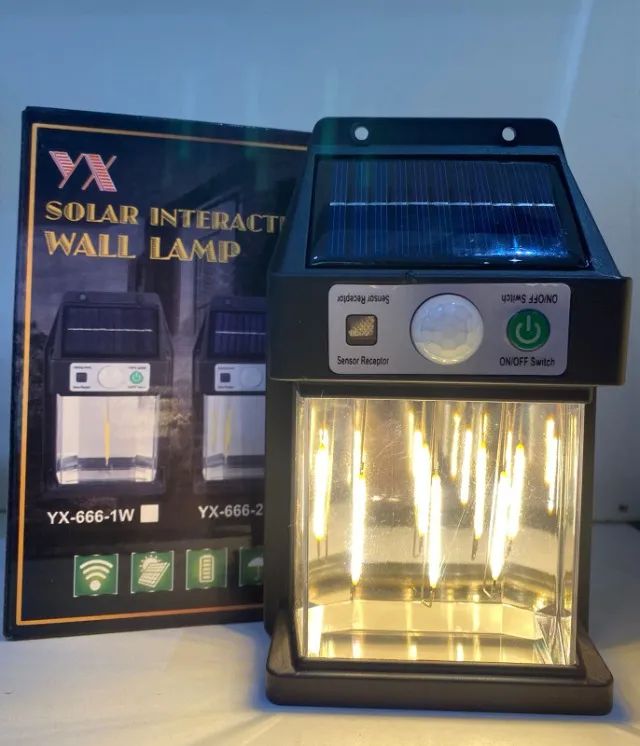 Luminária Led Solar com Sensor de Presença Para Parede Wall Lamp Loja Coimbra Computadores