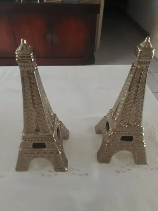 torre Eiffel dourada de porcelana  - Foto 2