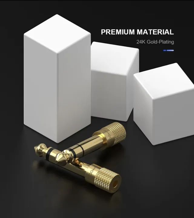 Adaptador P2 para P10 - Conector de Áudio Dourado - p/ Fone De Retorno- Stereo - Áudio  - Foto 3