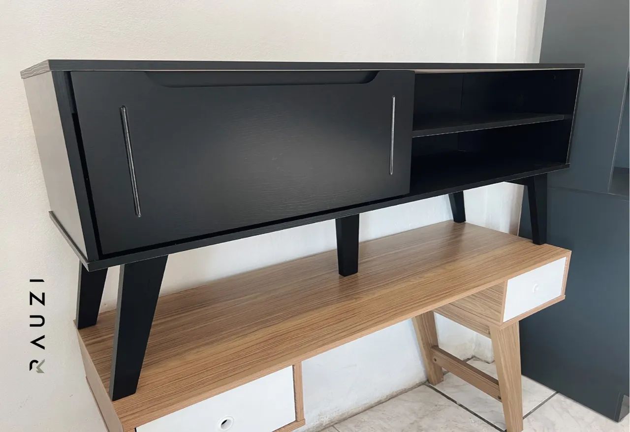 Rack Preto Retrô Paris Para Até 60 Polegadas 64254007413379120