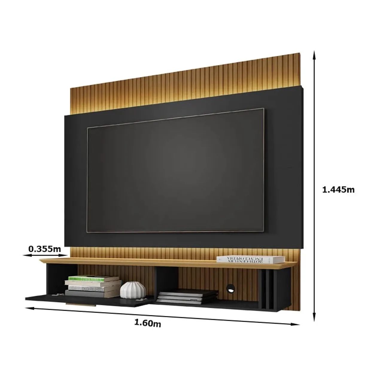 Painel para TV até 65 Polegadas Preto/Cinamomo rf64 - Foto 2