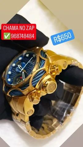 Relógio Invicta Modelo Venom Linha Reserve C/ Detalhes Azuis