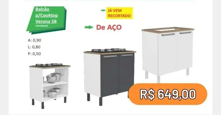 Balcao Para Cooktop Verona 5b