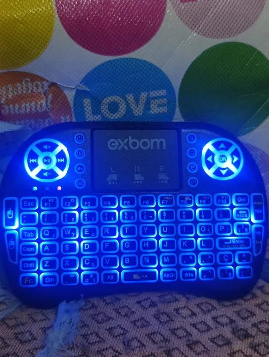 Mini Teclado LED Bluetooth Wireless Receptor USB BK-BTi8LED - Foto 3