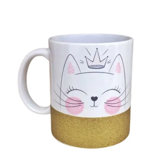 Caneca Branca com base glitter personalizada com seu TEMA! - Foto 2