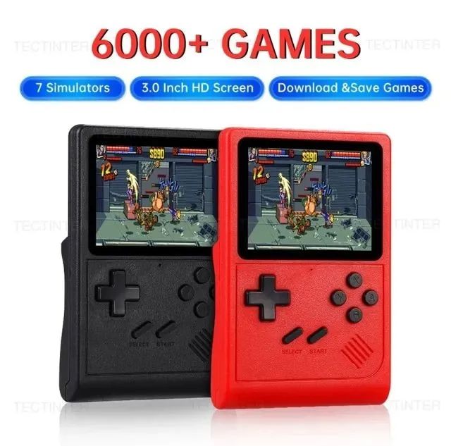 Console Portátil com 7 Simuladores +6000 Jogos Mario Donkey kong Pokemon - Entrega Grátis