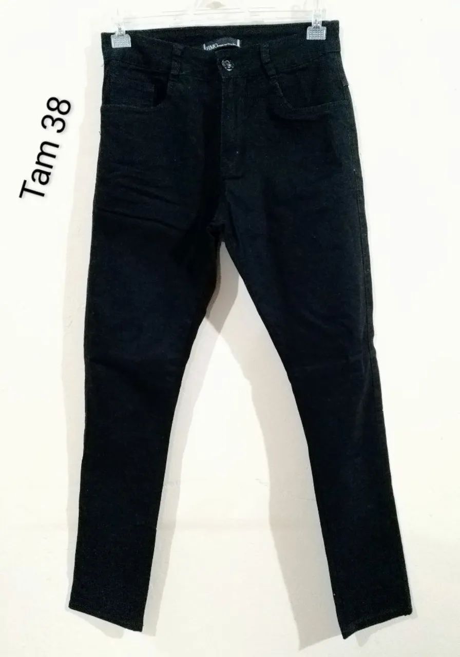 Calça sarja Masculina Preta - Tam 38 cós alto 