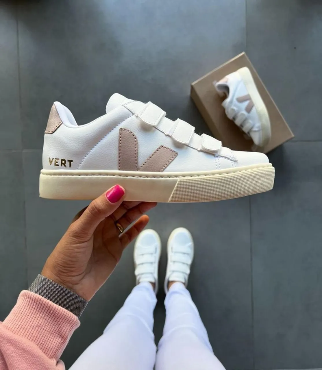 Tênis Veja Vert Velcro Branco