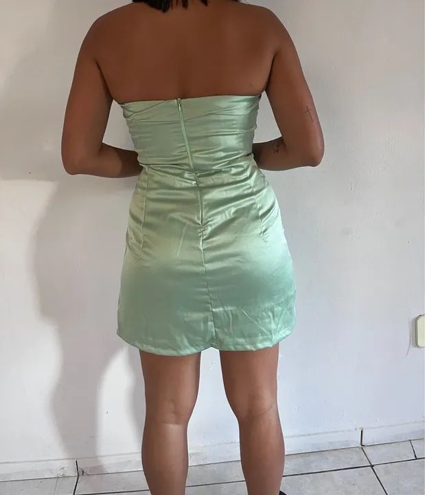 Vestido longo verde tomara que caia (02 em 01) - Foto 4