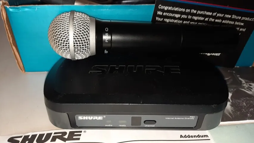 Microfone sem fio Shure modelo pg58 semi novo na caixa funcionando 100%