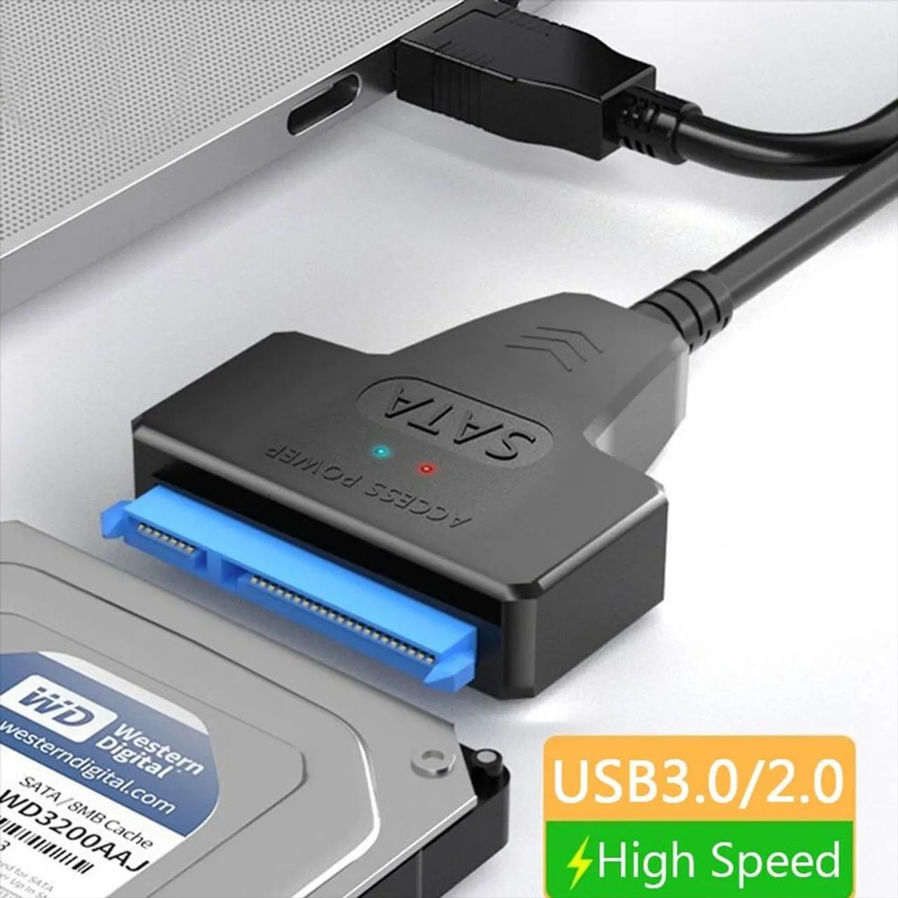 Cabo Adaptador SATA para USB 3.0/2.0 - Alta Velocidade usb ou c