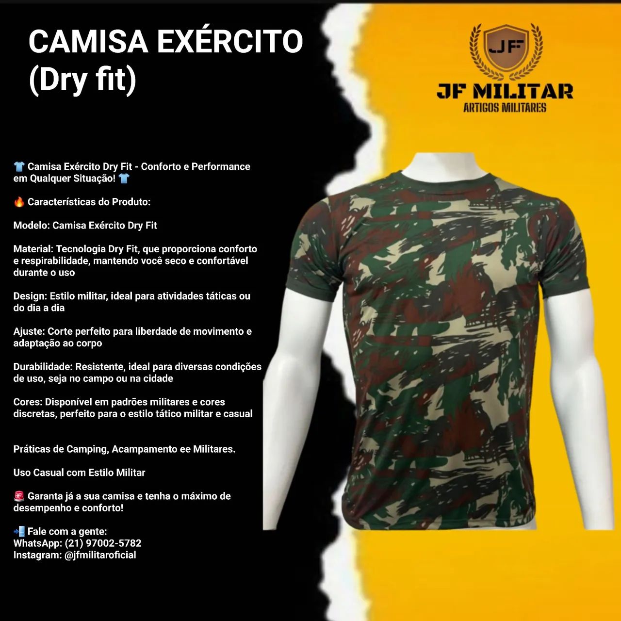 Camisa Exército Dry Fit - Conforto e Performance